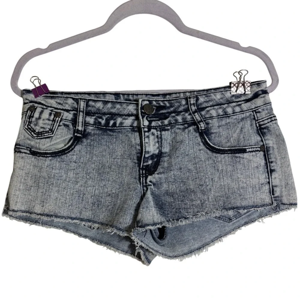 Vintage Y2K Vanilla Star Acid Wash‎ Mini Shorts Size 7